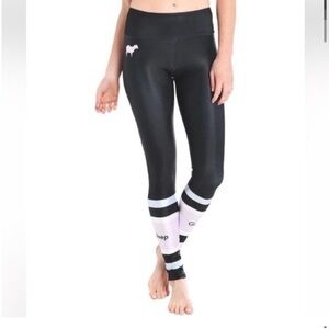 Goldsheep Roller Disco Long Legging high waist moisture wicking black white XS